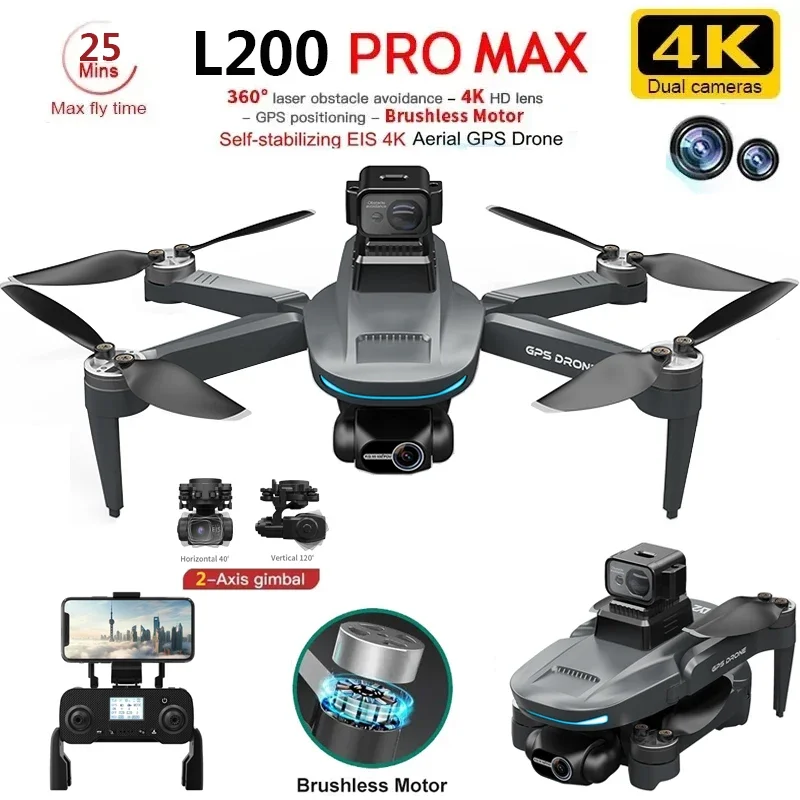 Rc Helicopter Case - L200 PRO MAX Drone 4K 2-Axis