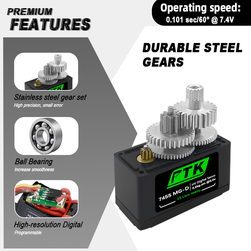 PTK 7455MG-D servo 12g Digital - Rc Helicopter Parts のレビューと価格