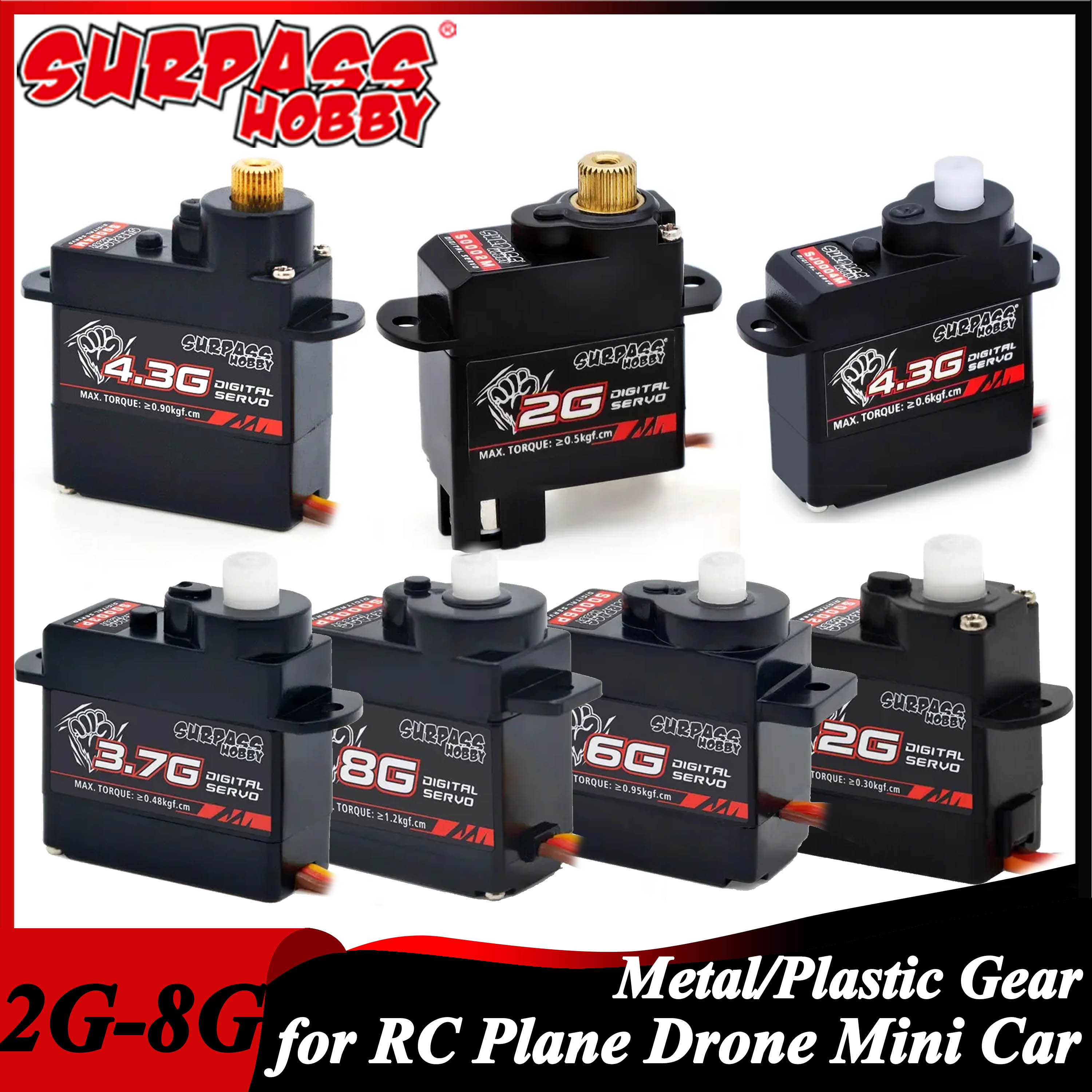 Surpass Hobby 2g 3.7g 4.3g 6g  - Rc Helicopter Servo のレビューと価格
