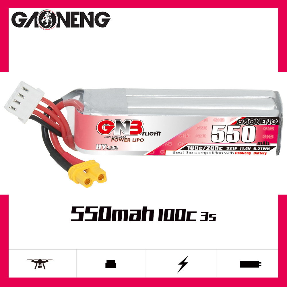 GNB HV 11.4V 550mAh 100C/200C  - Rc Helicopter Battery のレビューと価格