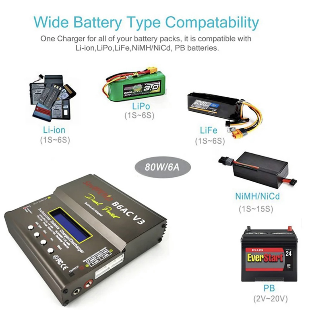 80W imax B6AC V3 Balance Charg - Rc Helicopter Charger のレビューと価格