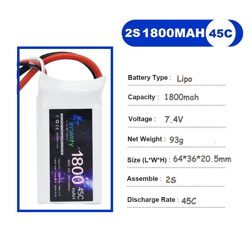 2PCS 7.4V Lipo 2S Battery 1500 - Rc Helicopter Battery のレビューと価格