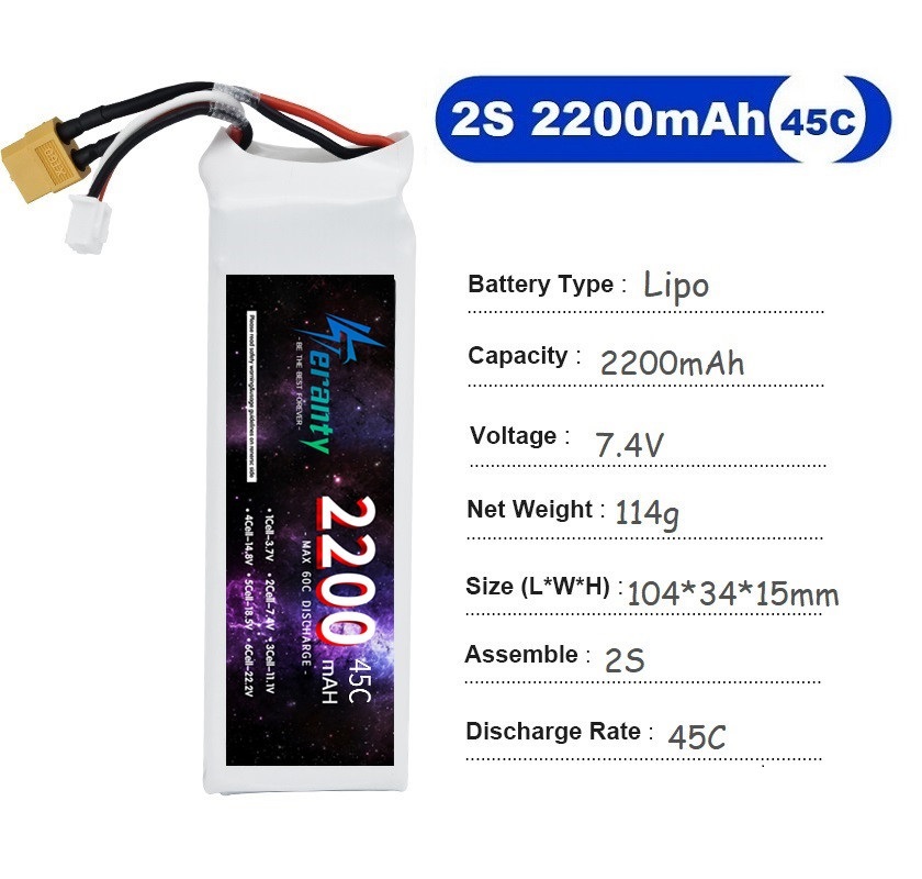 2PCS 7.4V Lipo 2S Battery 1500 - Rc Helicopter Battery のレビューと価格